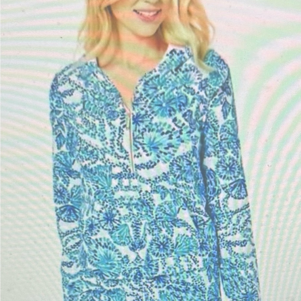 Lilly Pulitzer, NWT and gift box upf 50+skipper popover, shell me you ❤️ me sz m